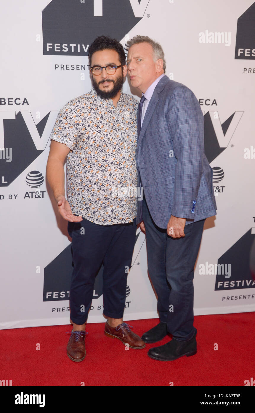 New York, NY, USA. 24th Sep, 2017. Ennis Esmer and Paul Reiser at the Tribeca TV Festival, presented by AT&T, season premiere of Red Oaks on September 24, 2017 at the Cinepolis Chelsea in NYC. Credit: Raymond Hagans/Media Punch/Alamy Live News Stock Photo