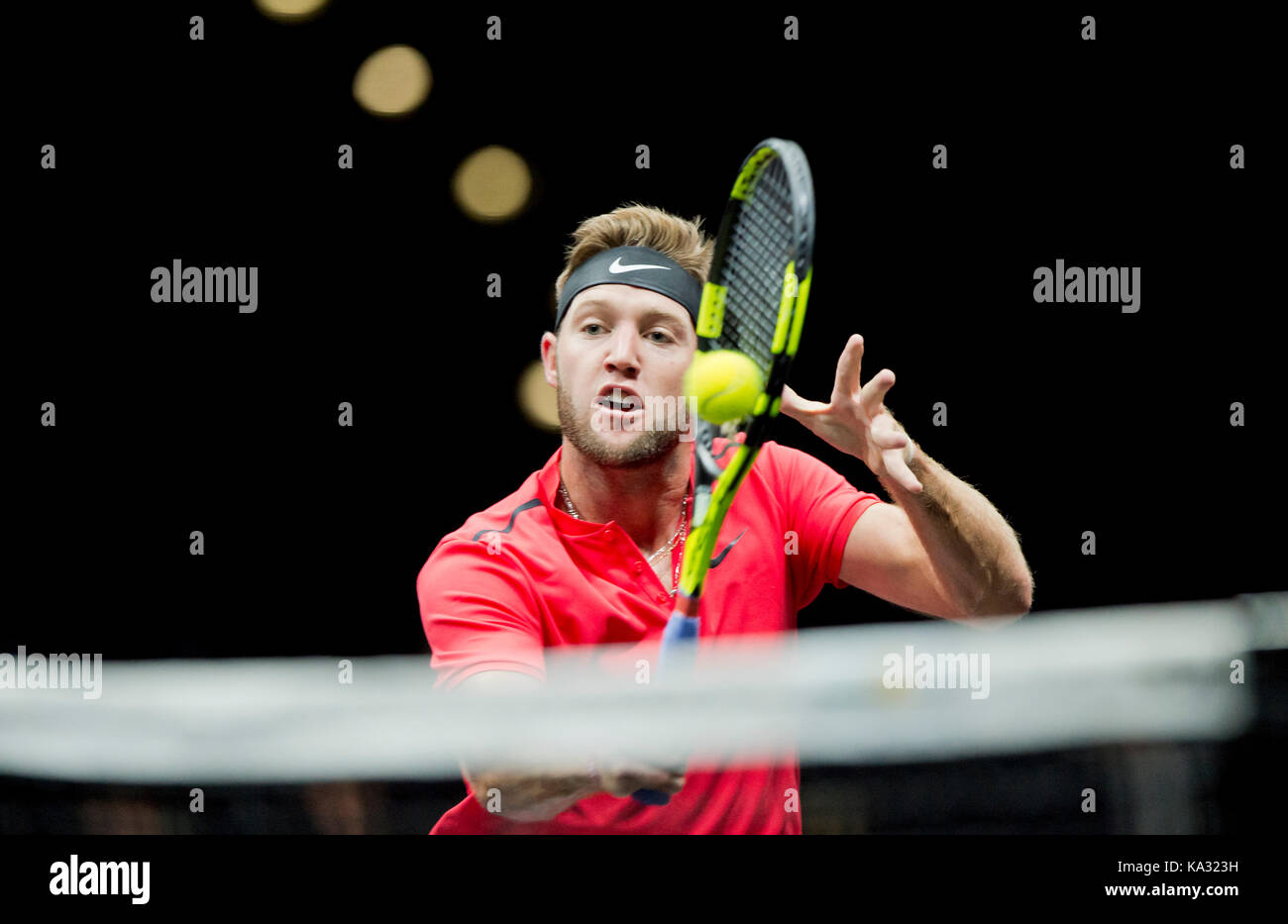 US tennis player JACK SOCK (Team World) in action during the 6th match