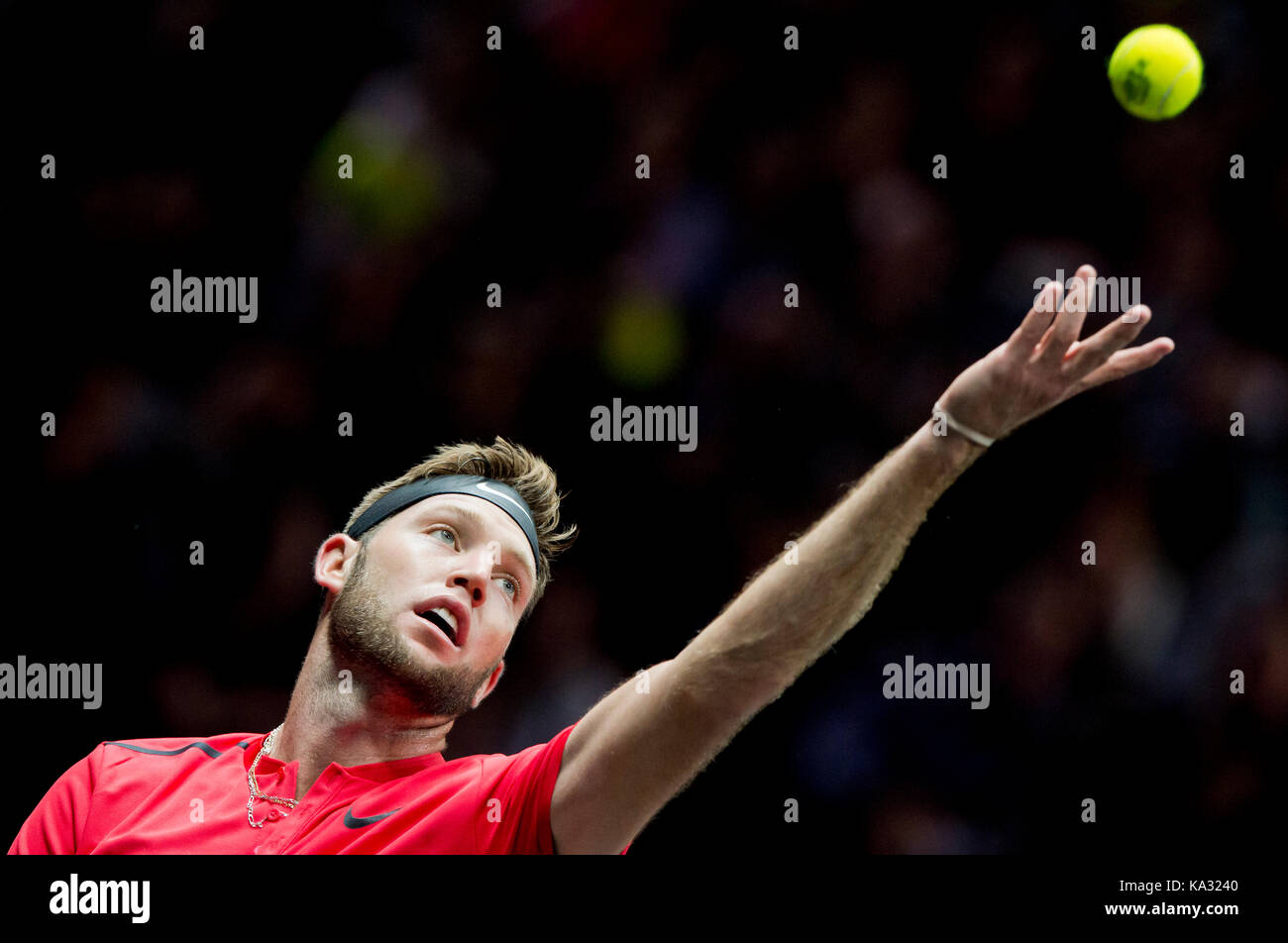 US tennis player JACK SOCK (Team World) in action during the 6th match