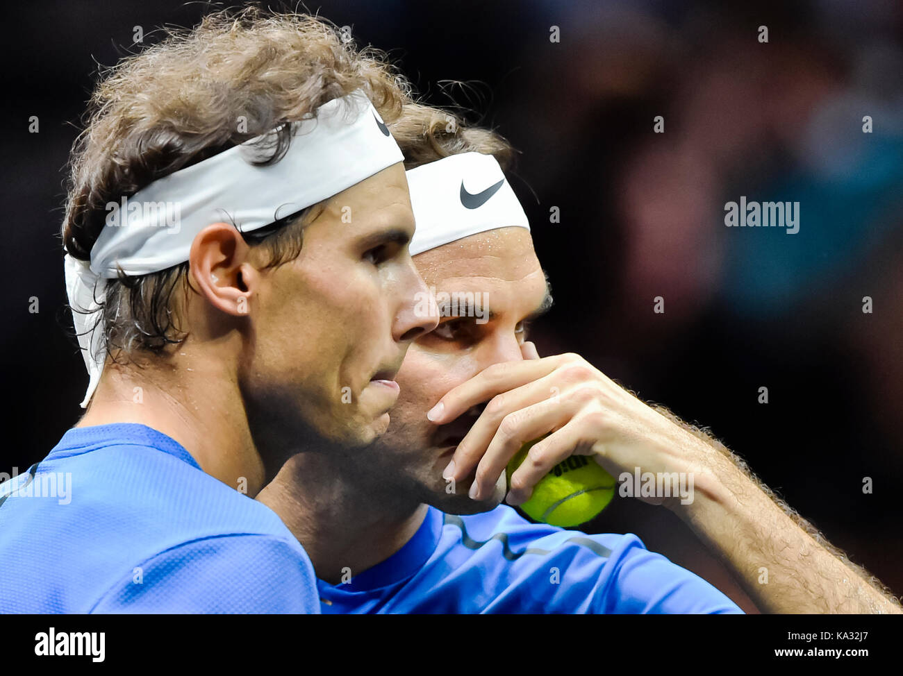 Prague, Czech Republic. 23rd Sep, 2017. L-R Spanish tennis player ...