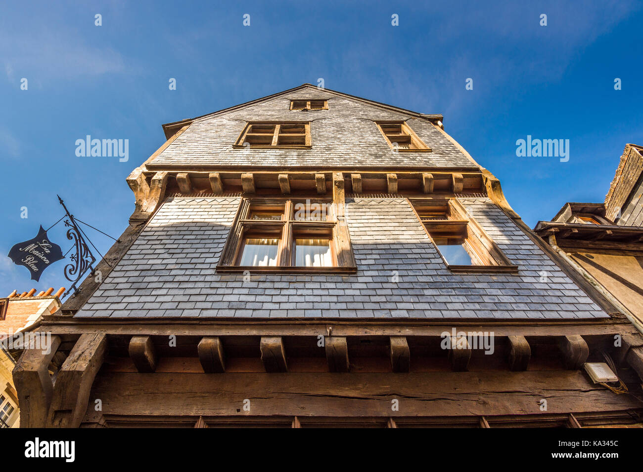 Old slate fronted house, Chinon, France. Stock Photo