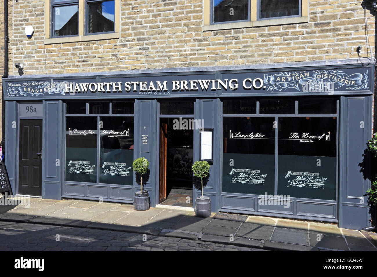 Haworth Steam Brewing Company bar, Haworth, West Yorkshire Stock Photo