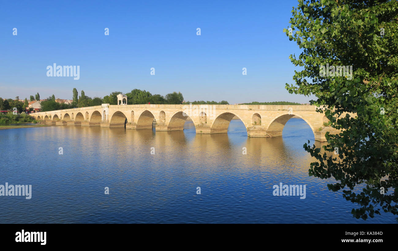 Buyukcekmece Architect Sinan Bridge Stock Photo