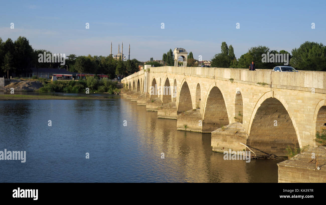 Buyukcekmece Architect Sinan Bridge Stock Photo