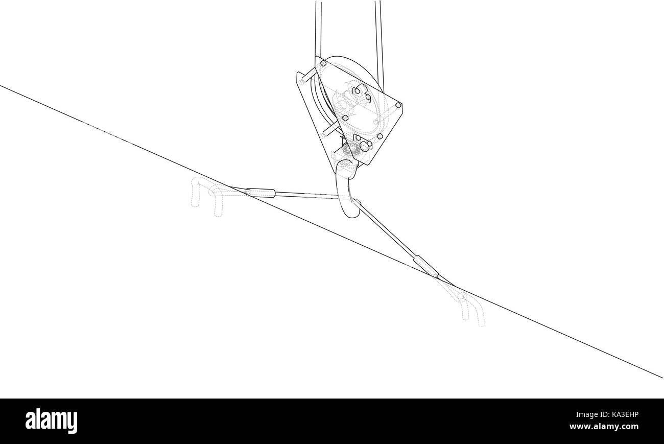 Crane hook with plate. Vector Stock Vector