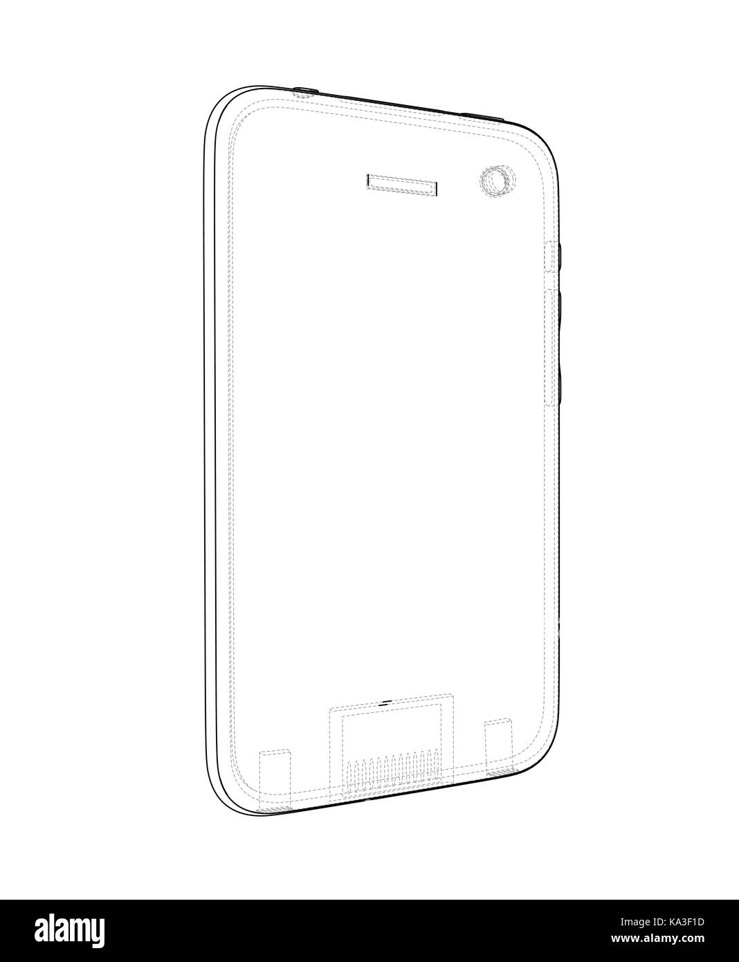 Sketch of mobile phone. Vector Stock Vector Image & Art Alamy