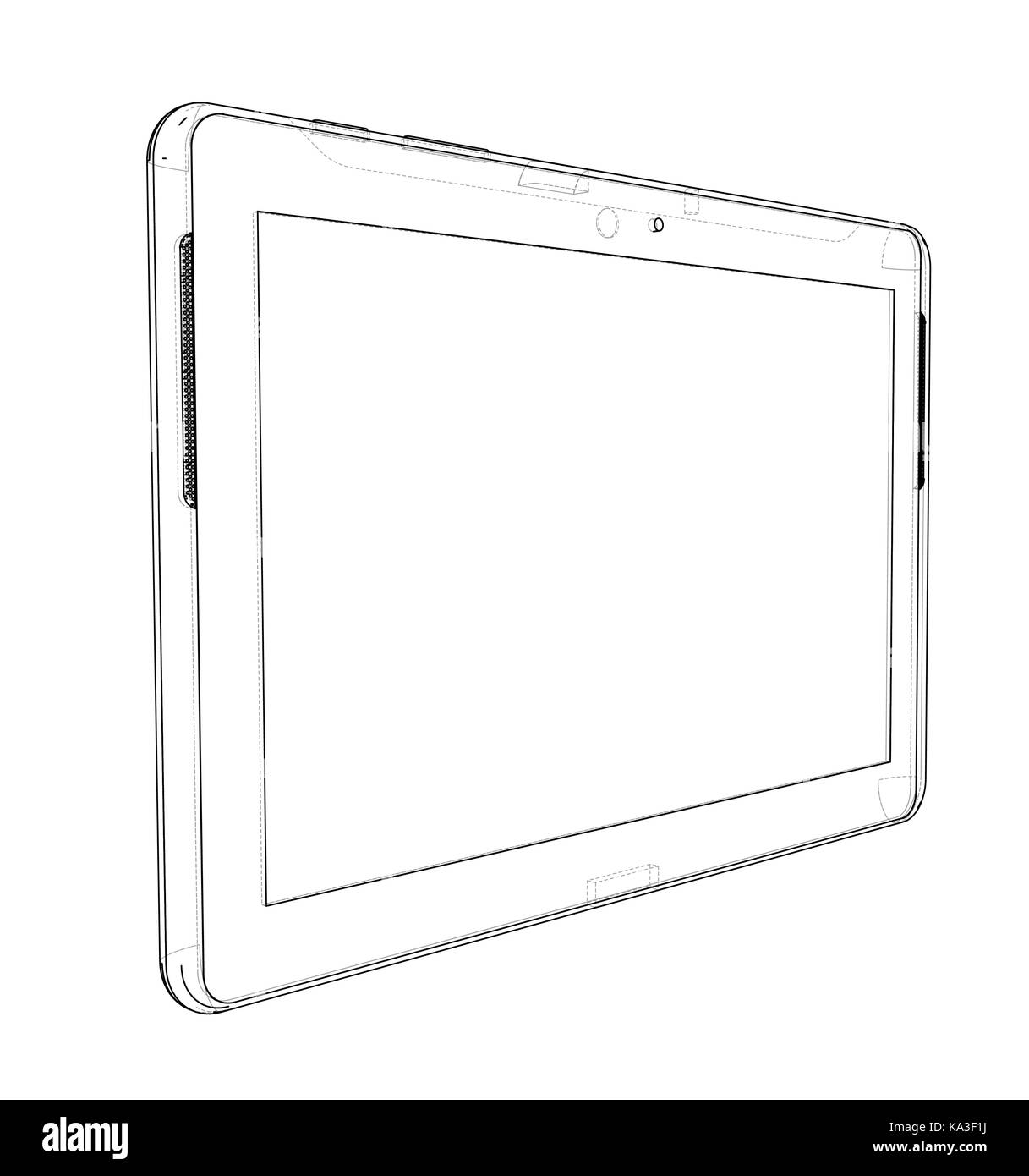 Sketch of Tablet PC. Vector Stock Vector