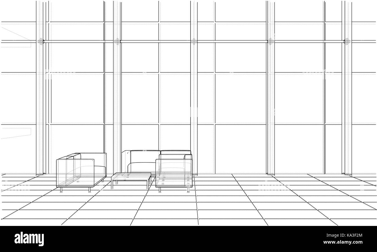 Office interior sketch. Vector Stock Vector Image & Art - Alamy