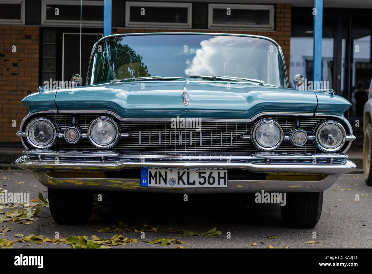 Laupheim, Germany - September 24, 2017: Oldsmobile 98 oldtimer car at the US Car Meeting event on September 24, 2017 in Laupheim, Germany. Stock Photo
