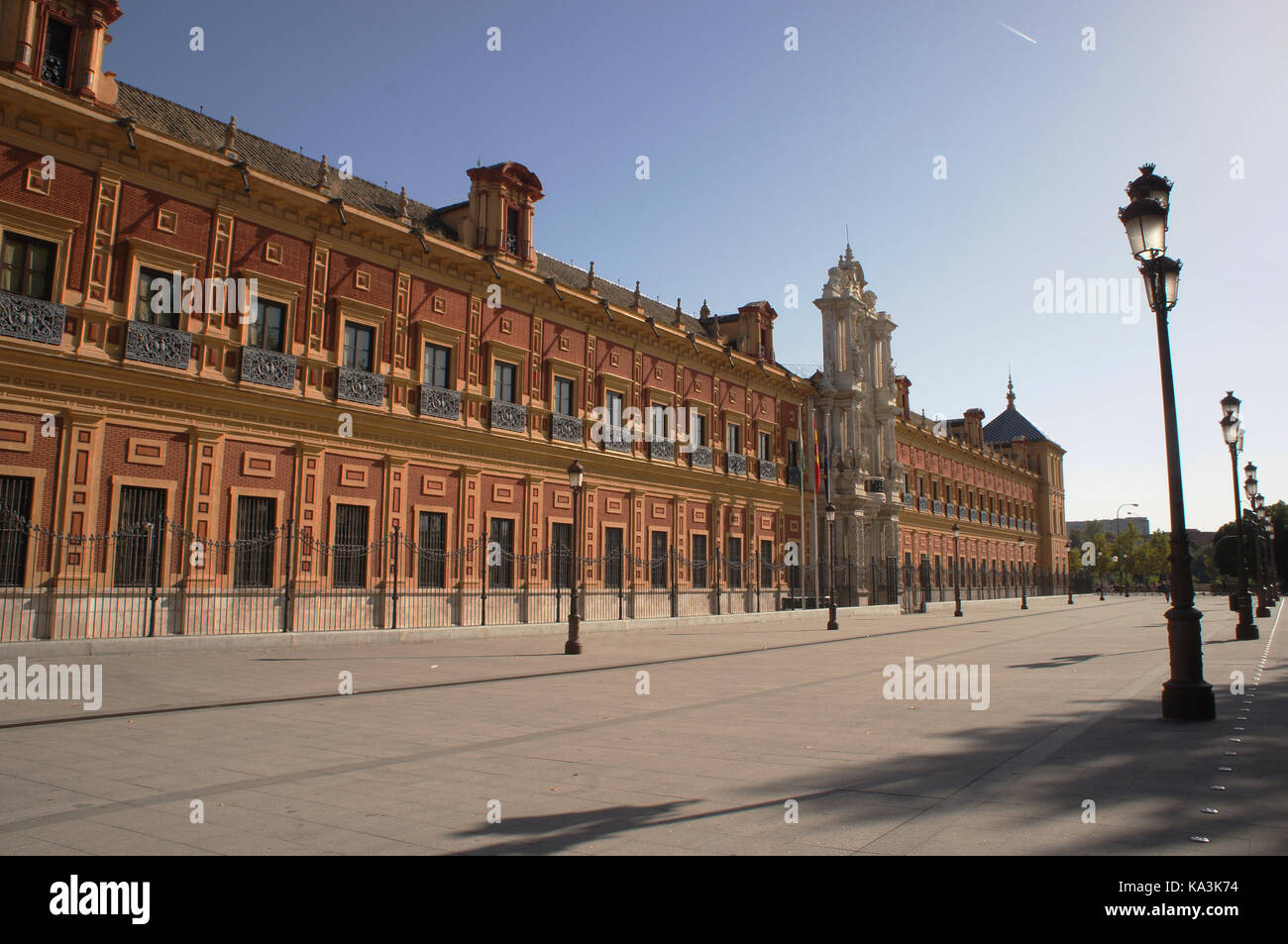 Facade of the Palace of San Telmo in Seville, Spain Stock Photo