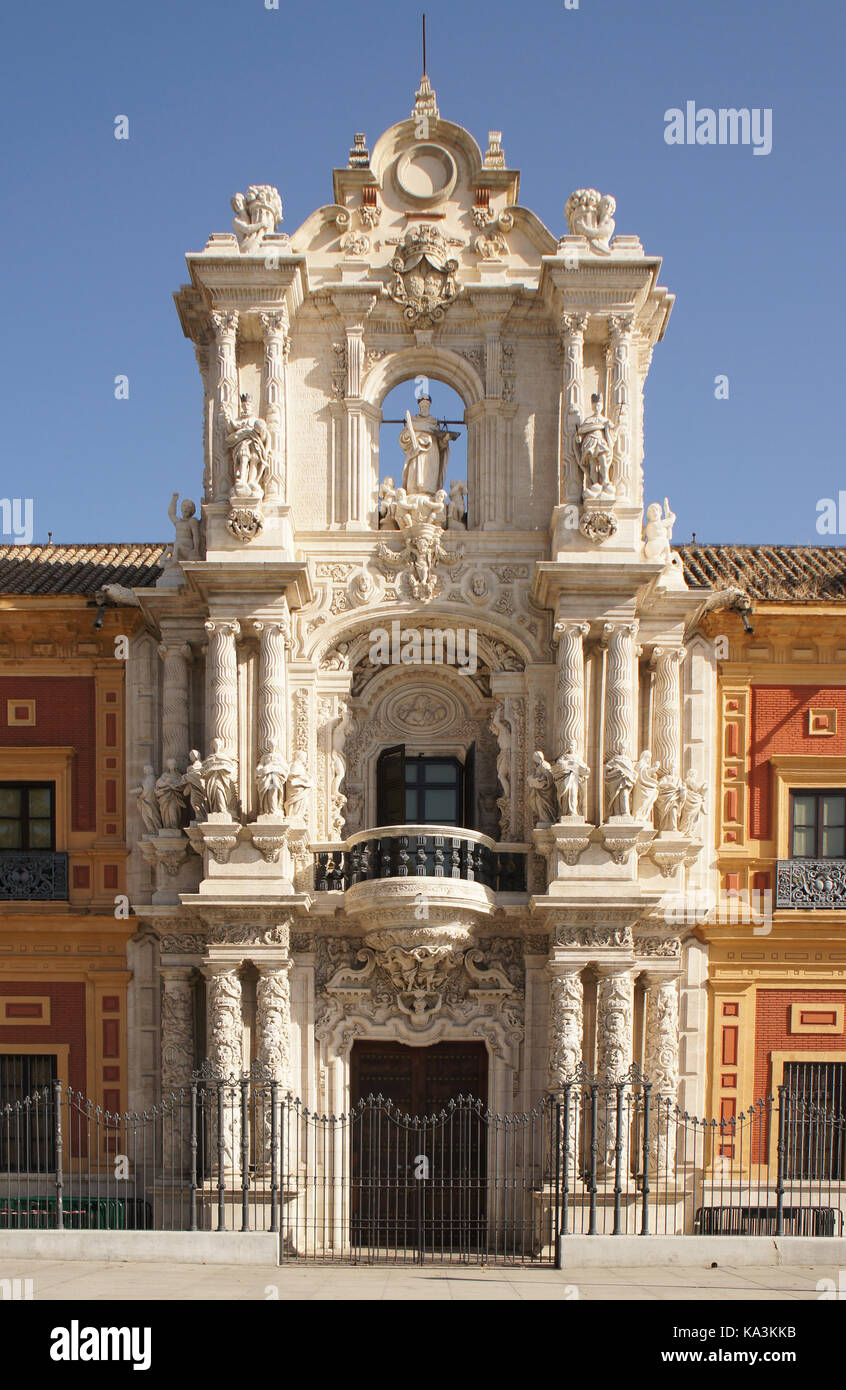 Entrance to the Palace of San Telmo in San Telmo, Spain Stock Photo