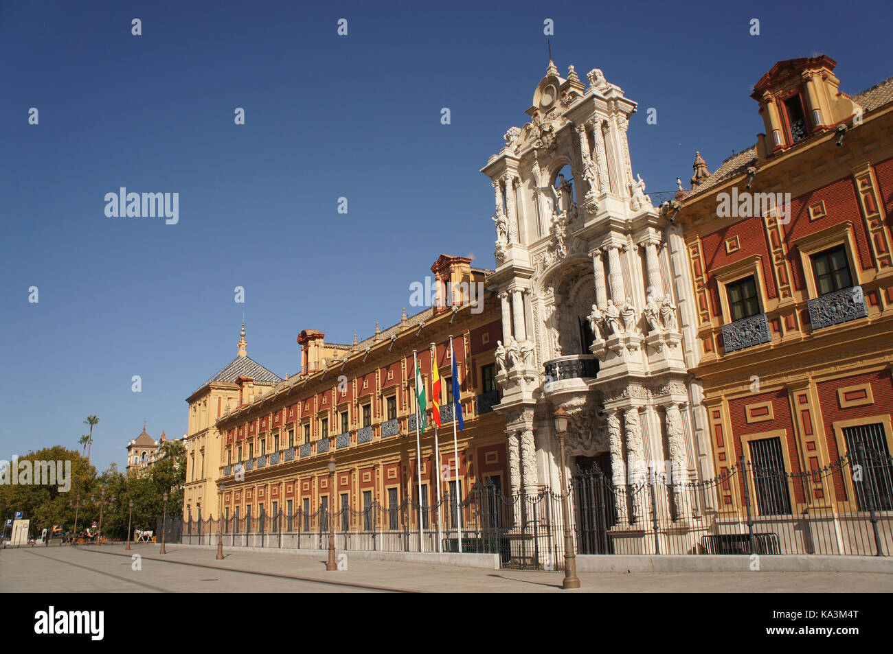 Facade of the Palace of San Telmo in Seville, Spain Stock Photo