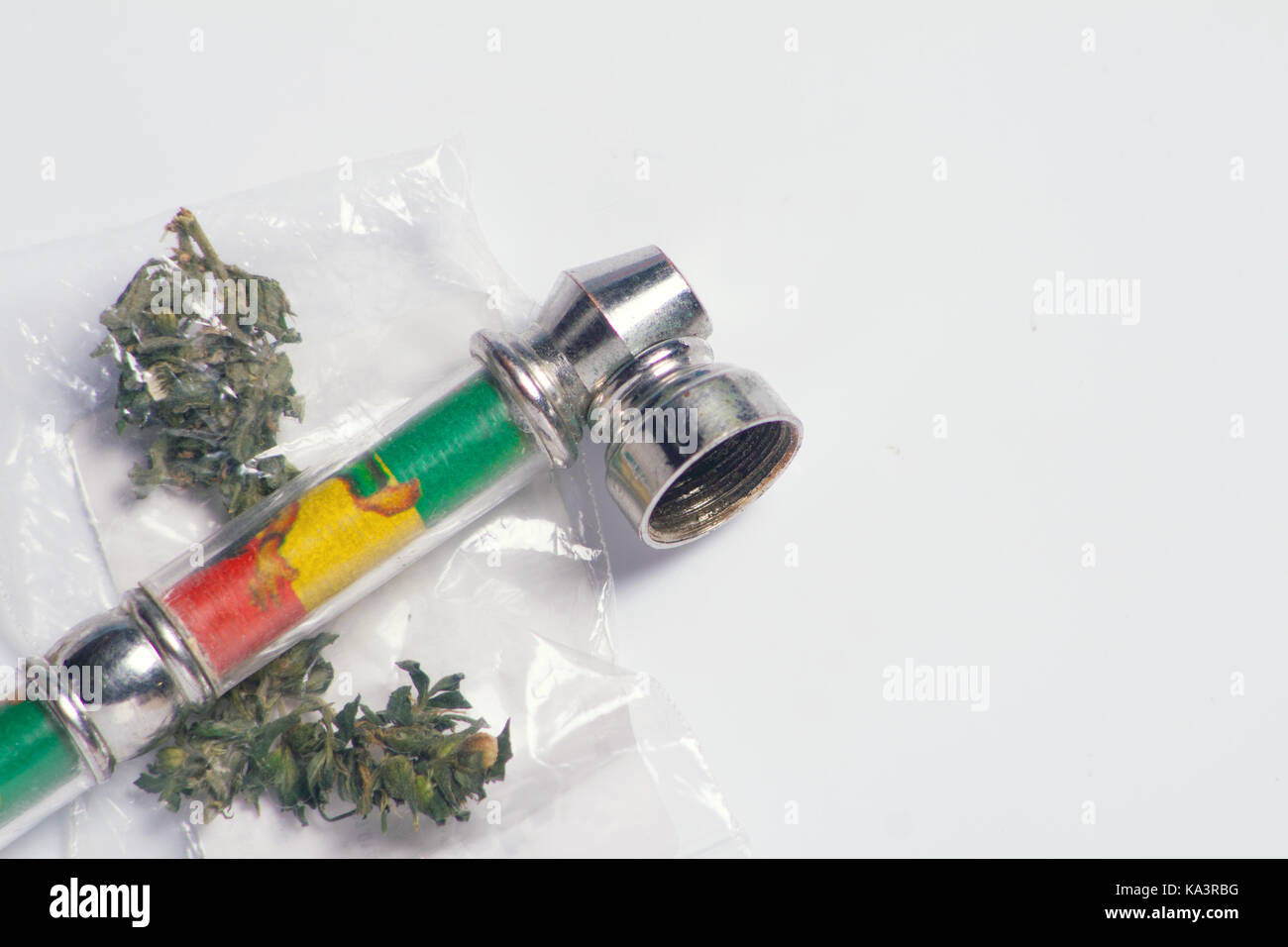 medical marijuana with a pipe for smoking hemp treatment Stock Photo - Alamy