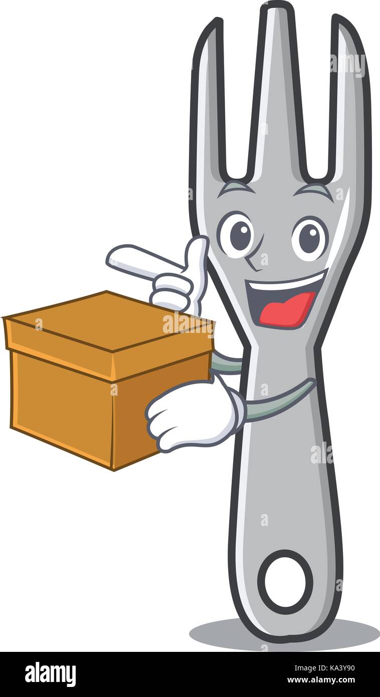 With box fork character cartoon style Stock Vector Image & Art - Alamy