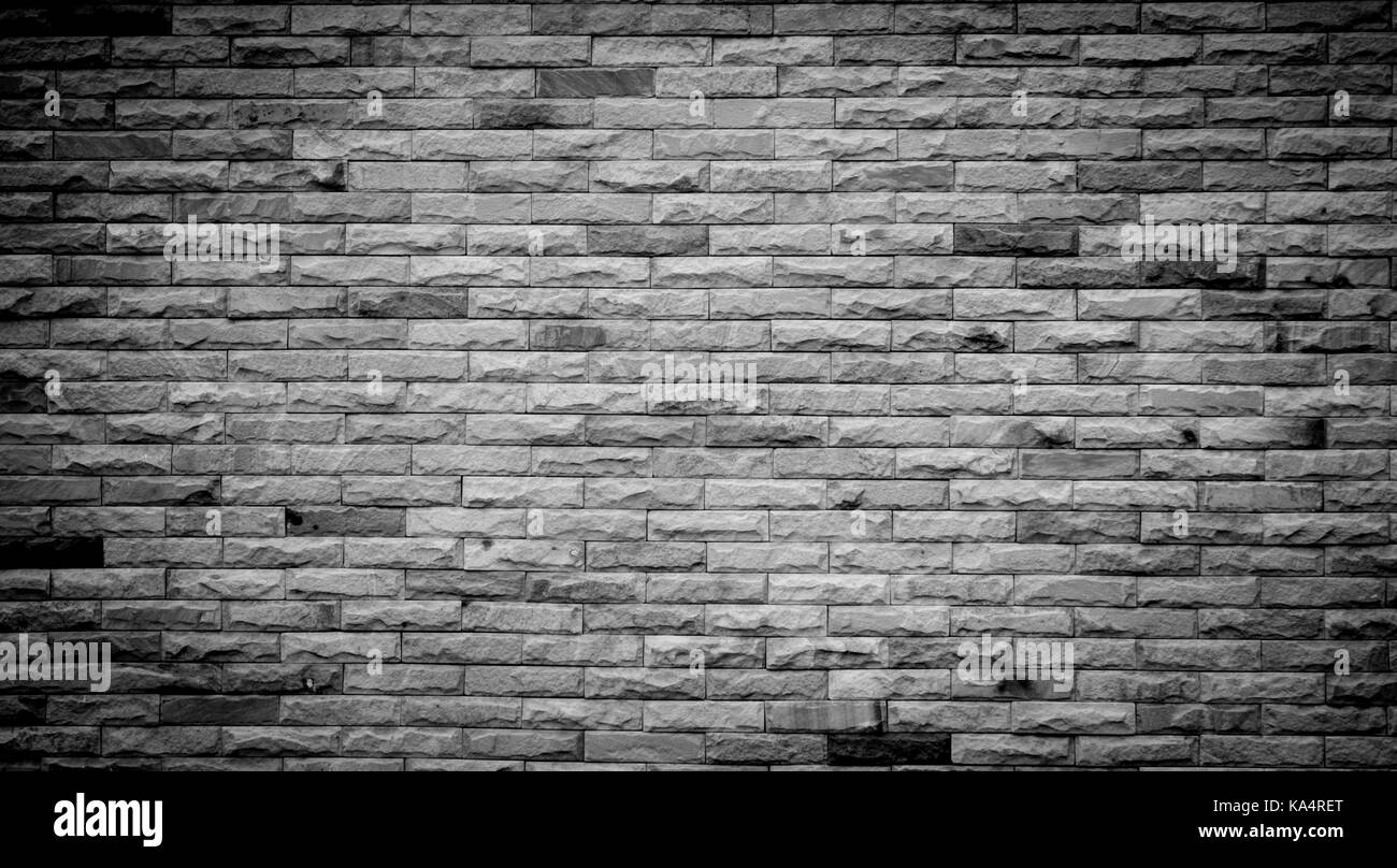 Black and white brick wall background with copy space Stock Photo - Alamy