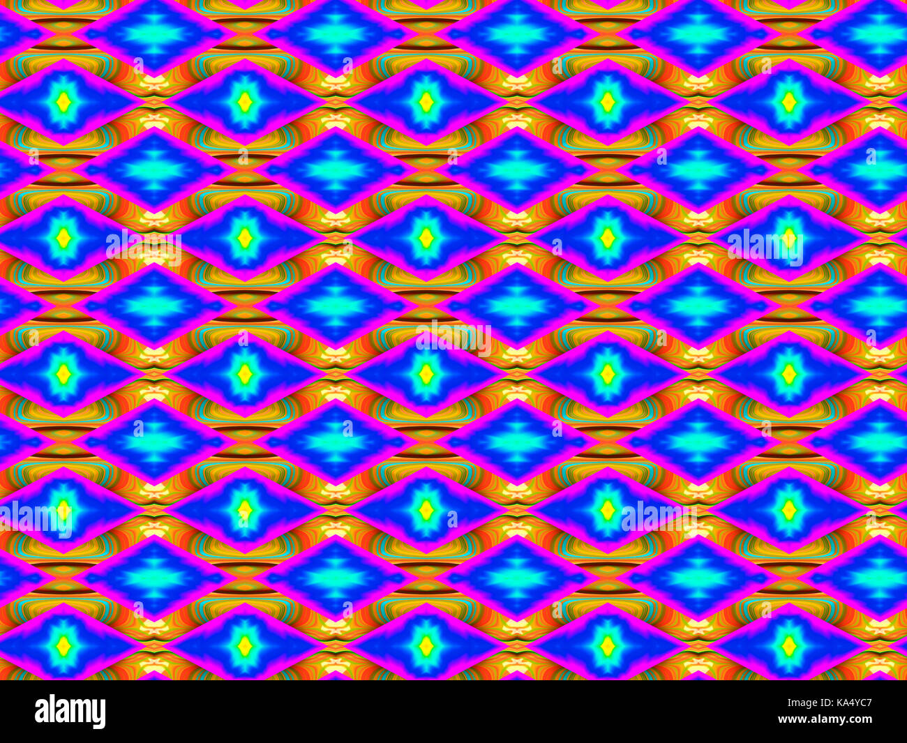 Flaming blue Diamonds Background Pattern Stock Photo