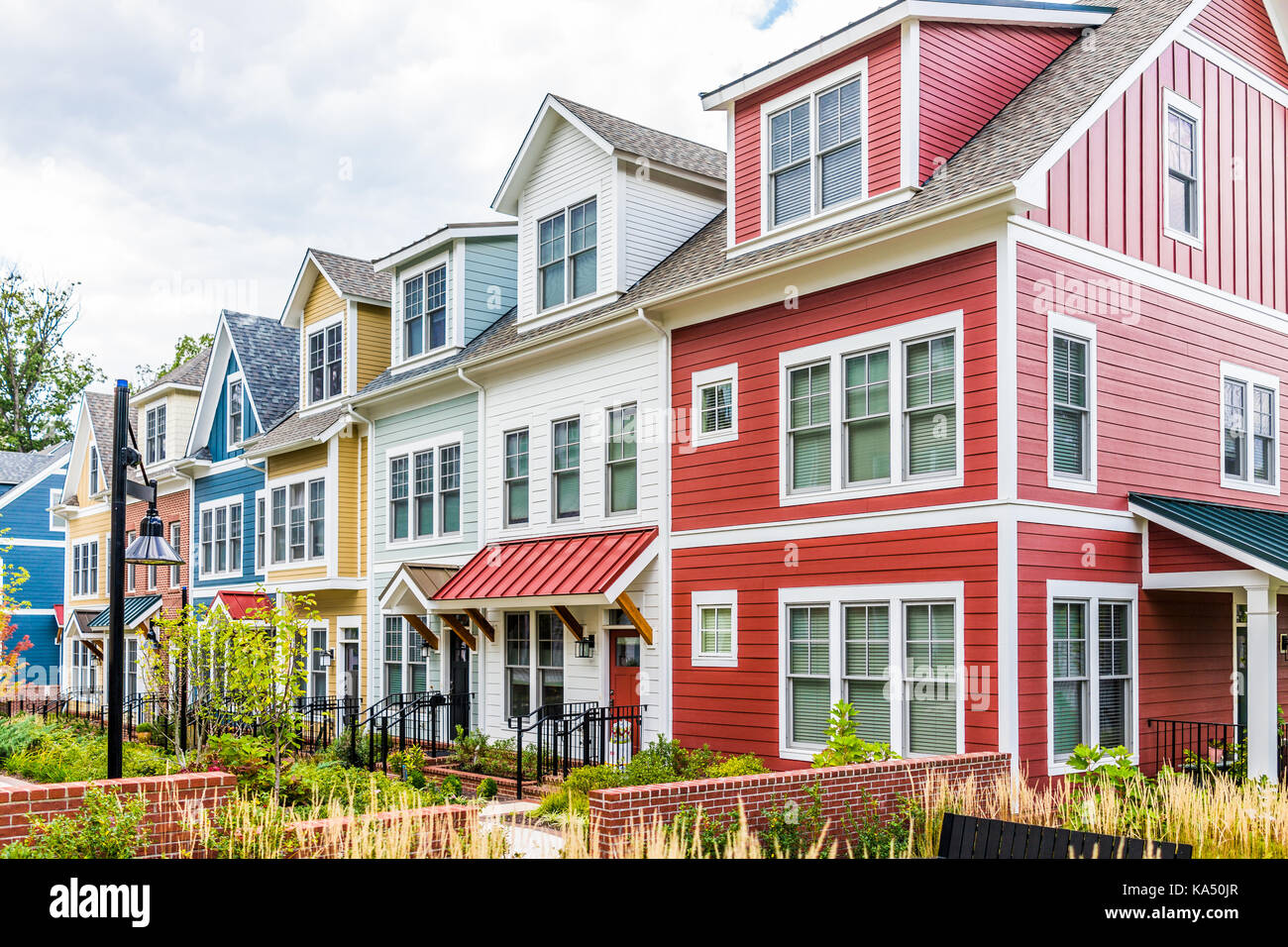 Washington dc row houses painted hires stock photography and images