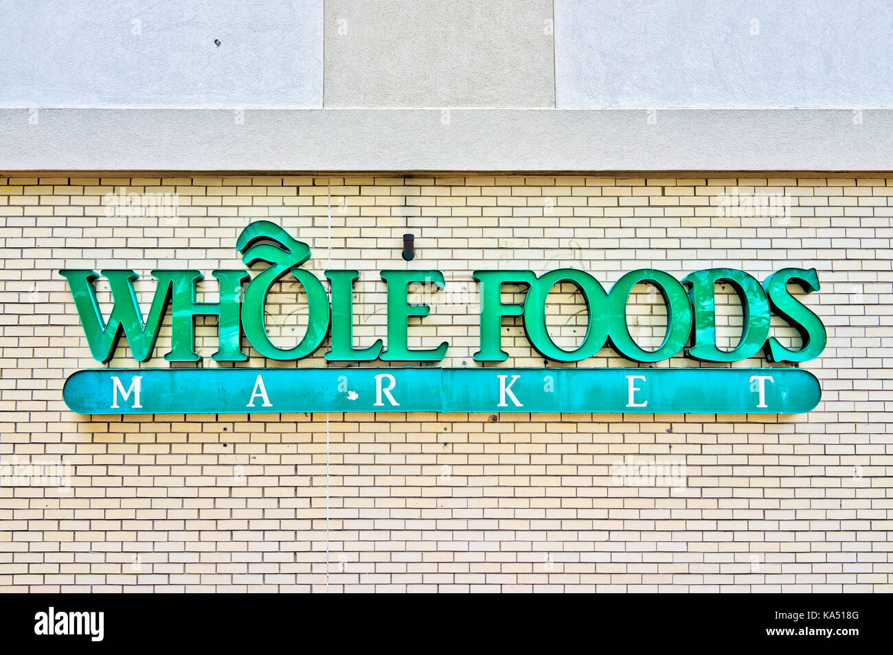 Silver Spring, USA September 16, 2017 Closeup of green Whole Foods