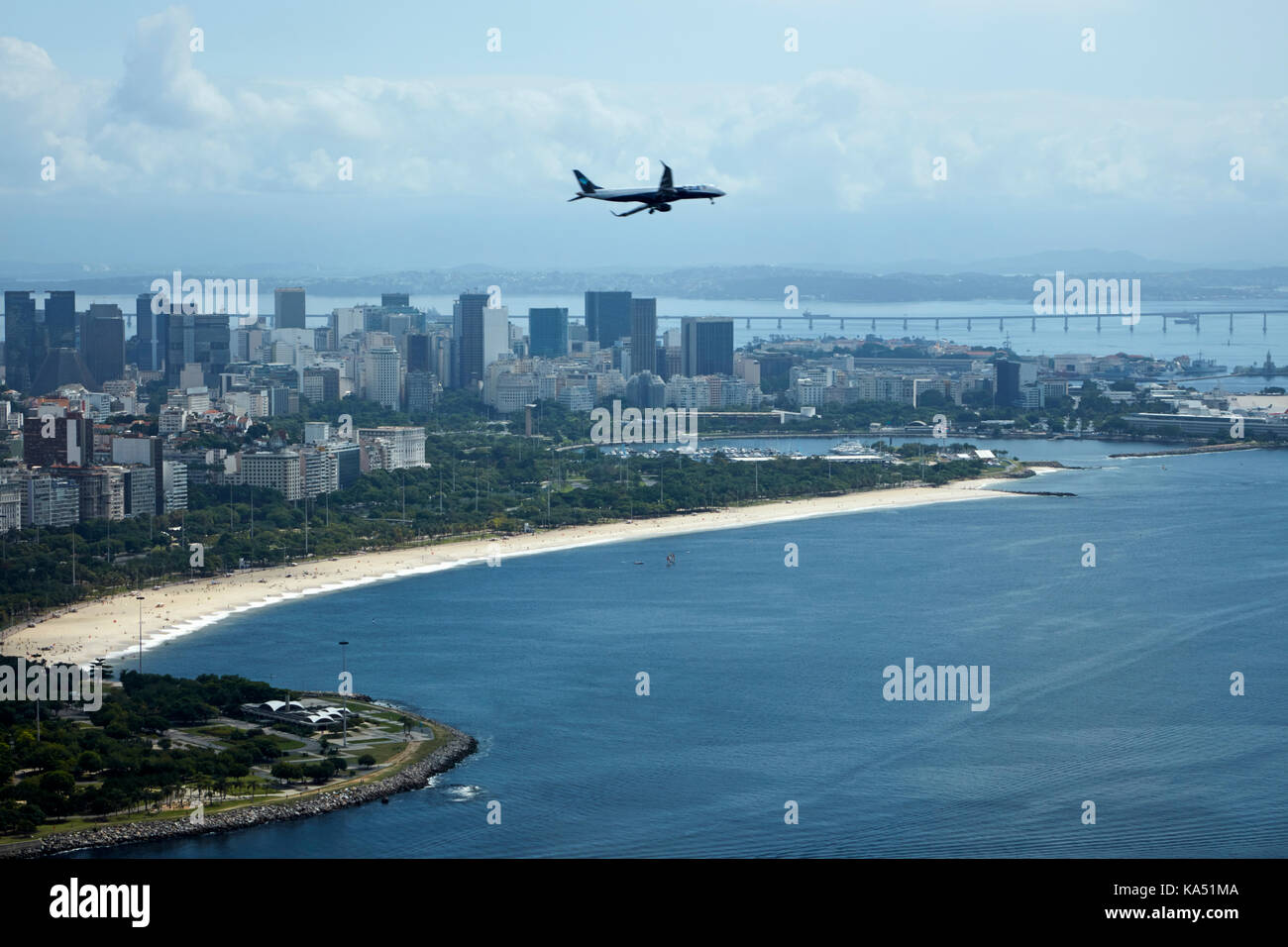 Plane Coming Into Land At Santos Dumont Airport Rio De Janeiro Stock Photo Alamy