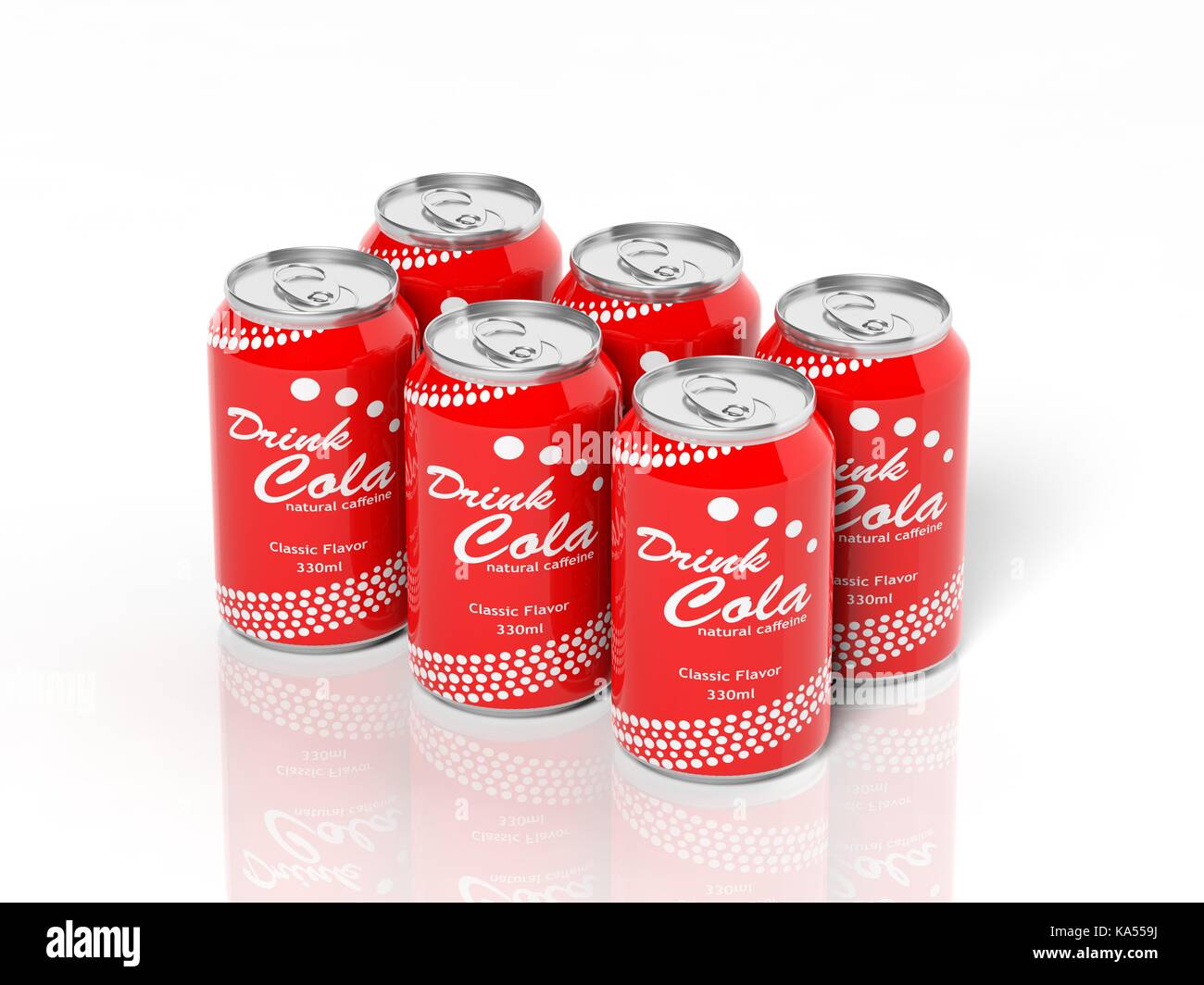 3D six pack collection of cola cans isolated on white Stock Photo - Alamy