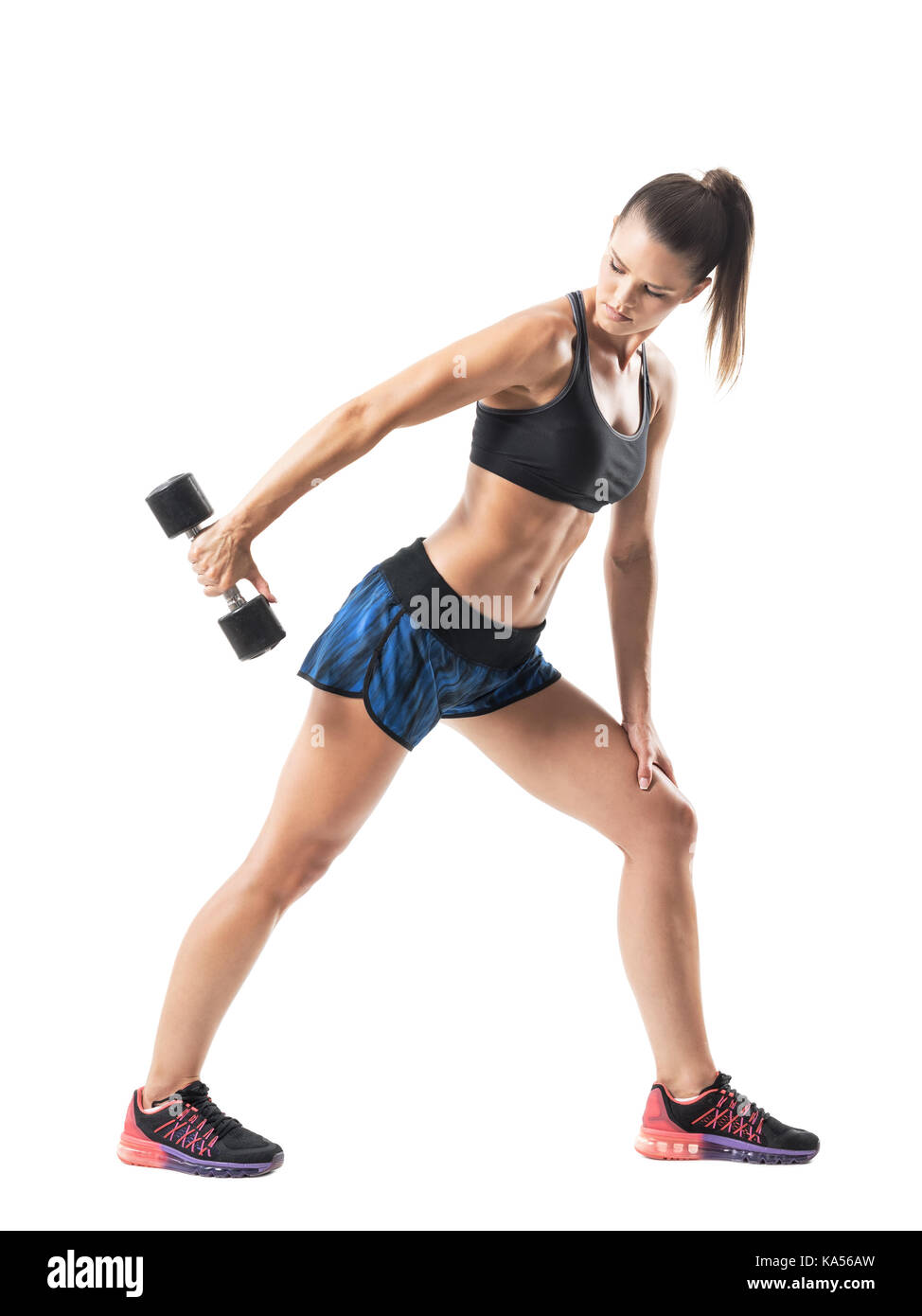 Premium Photo  Athletic young woman doing triceps exercises on a