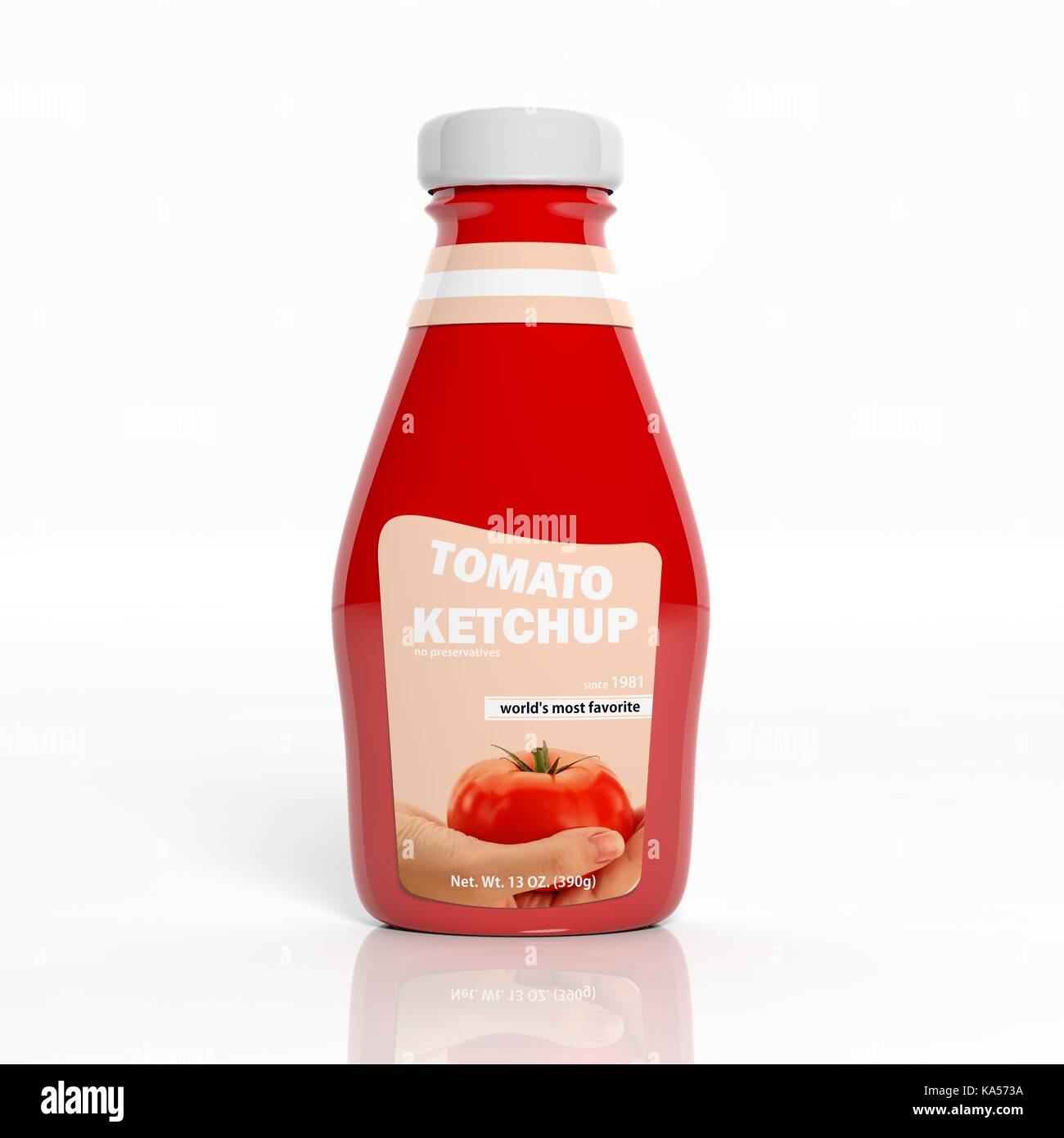 3D ketchup plastic red bottle isolated on white Stock Photo Alamy