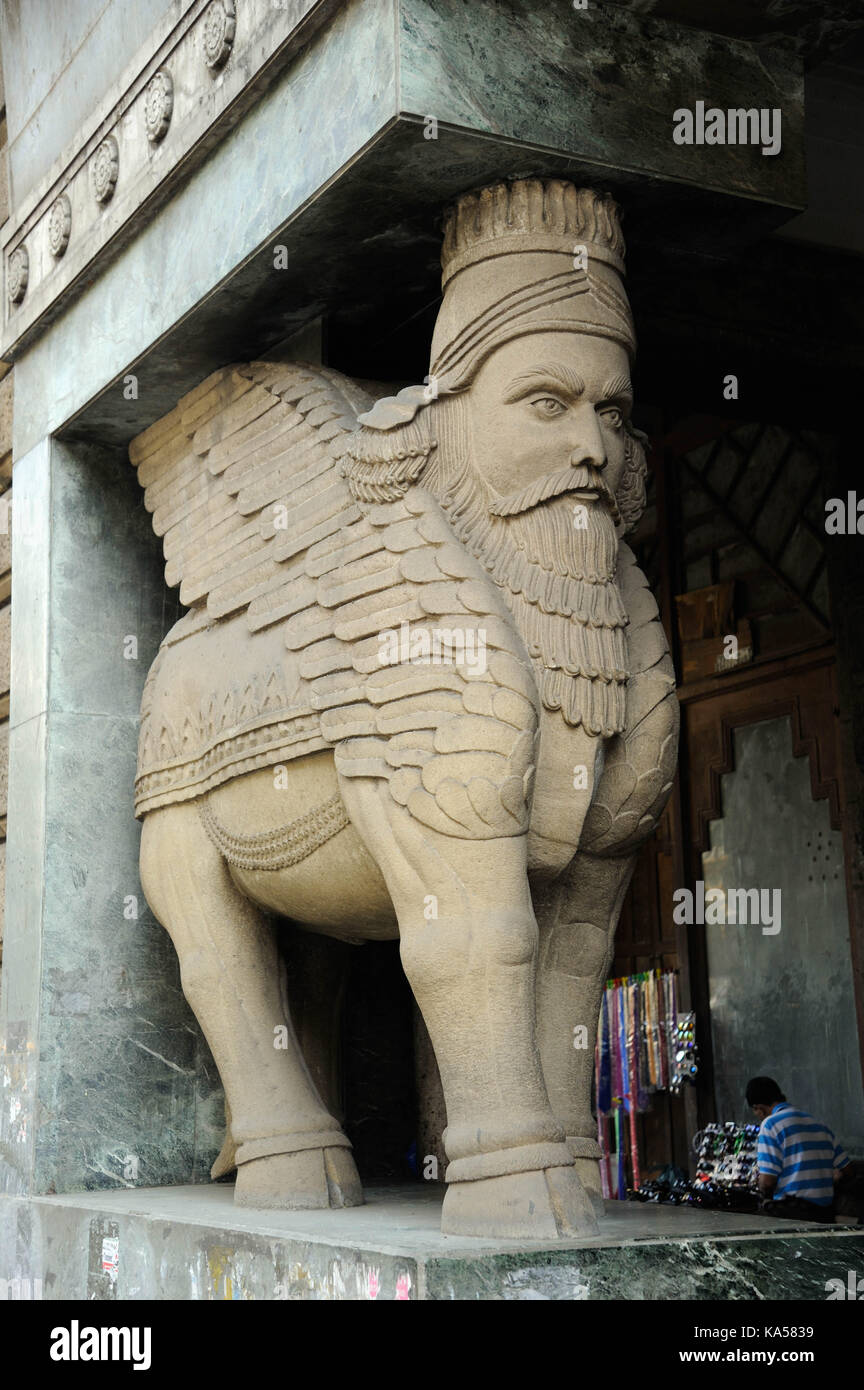 sculpture at parsi agiary fire temple, mumbai, maharashtra, India, Asia, maharashtra, India, Asia Stock Photo