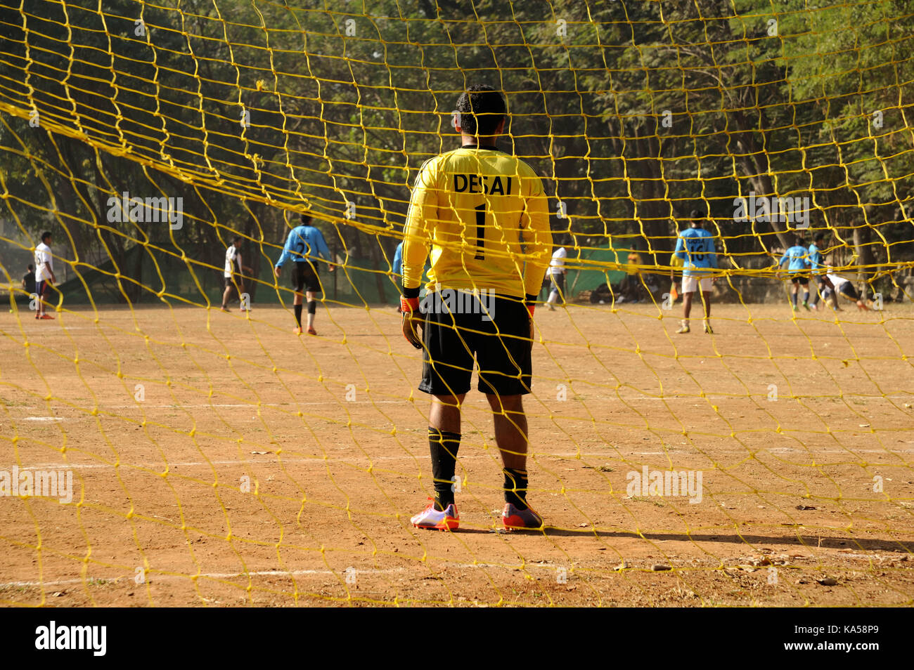 man playing Football, mumbai, maharashtra, India, Asia Stock Photo Alamy
