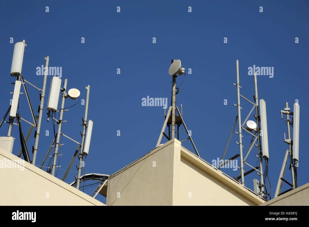 mobile towers on building terrace wadala, mumbai, maharashtra, India