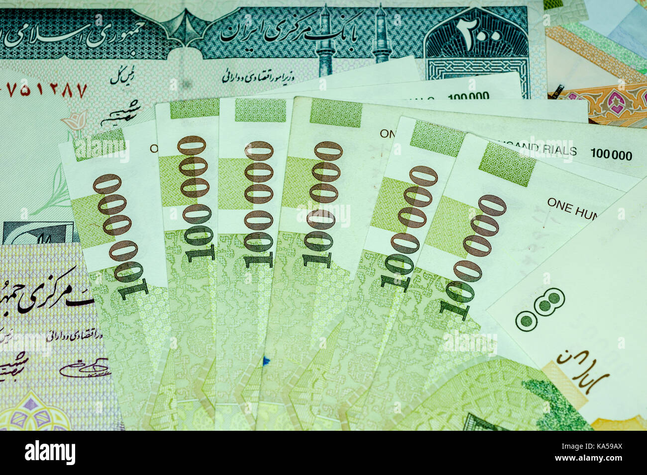 Iran Rials 159 Close-up Iranian banknote and currency, Rials, Islamic Republic of Iran ...