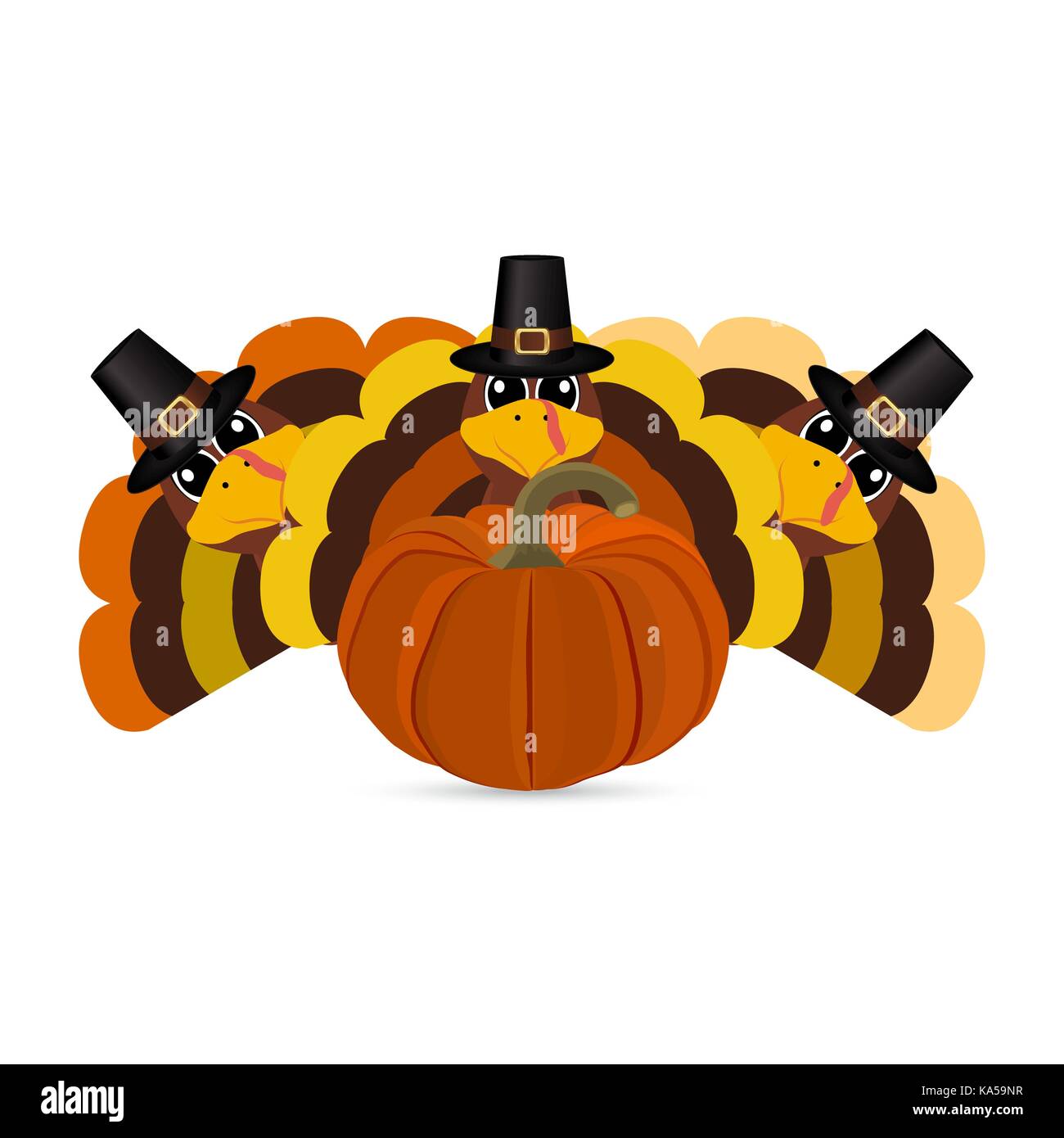 Turkeys cartoon with pumpkins Stock Vector Image & Art - Alamy