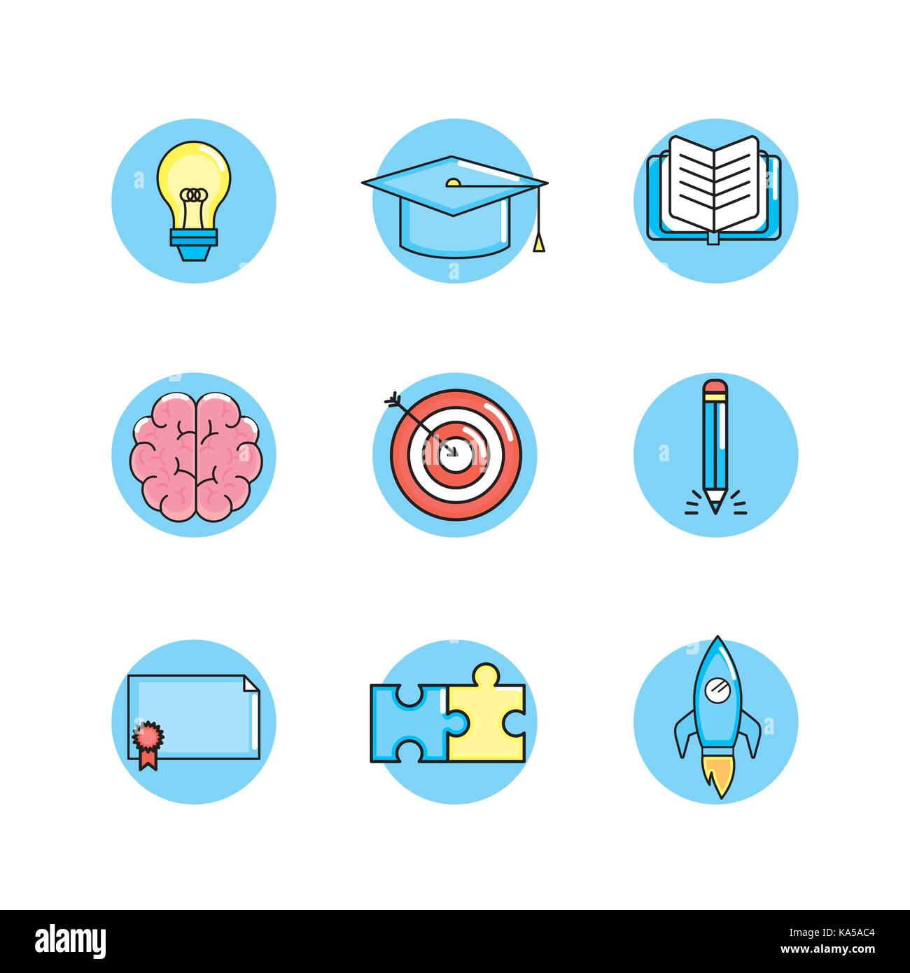 set creative process and brainstorm invention Stock Vector Image & Art ...