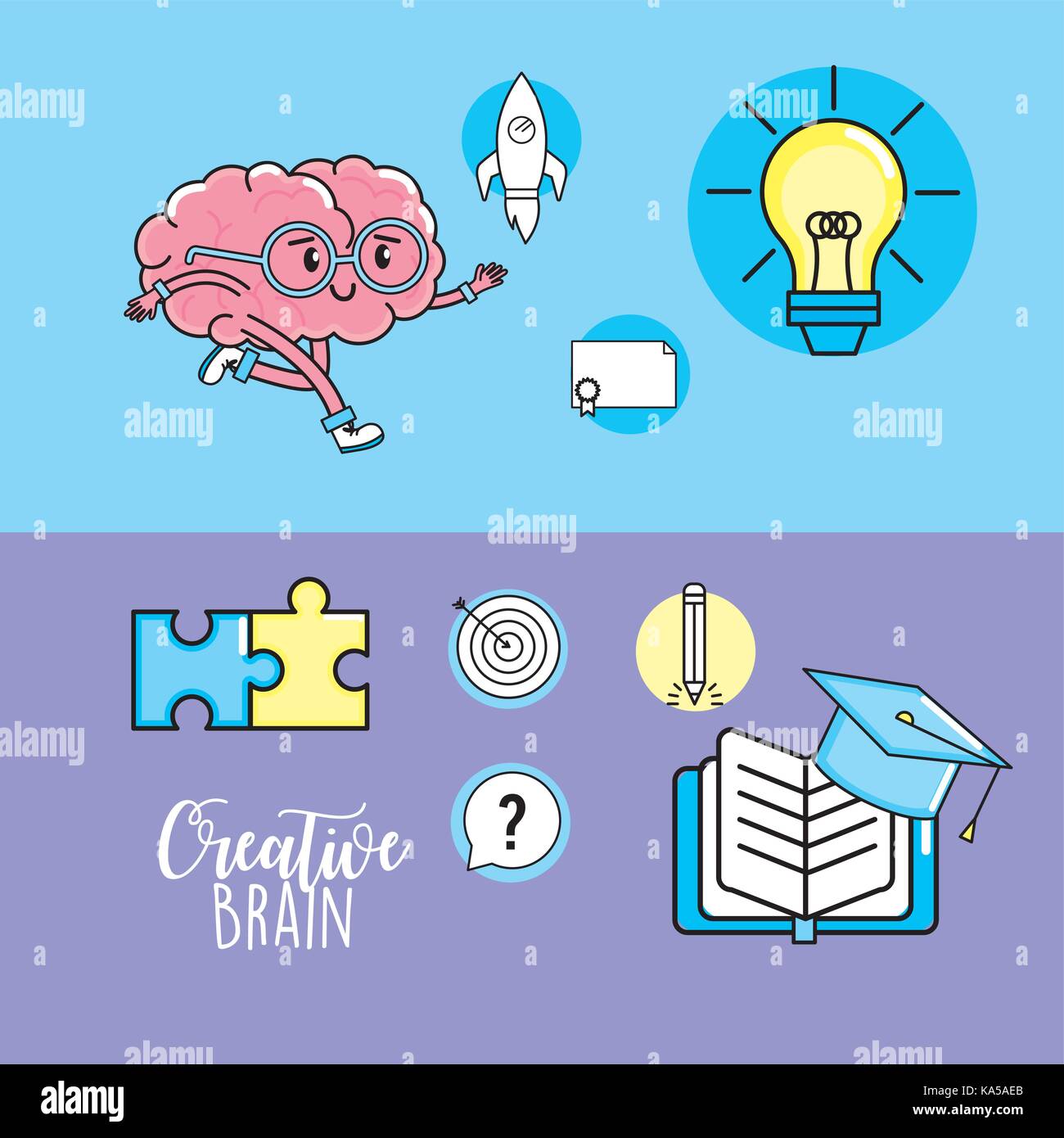 set creative process and brainstorm invention Stock Vector Image & Art ...