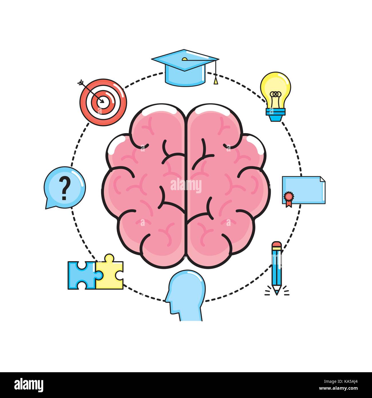 set creative process and brainstorm invention Stock Vector Image & Art ...