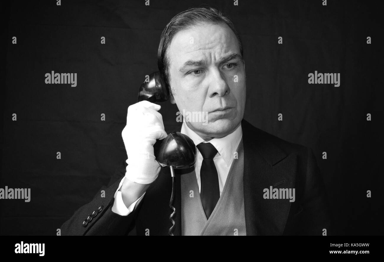 Butler servant vintage Black and White Stock Photos Images Alamy