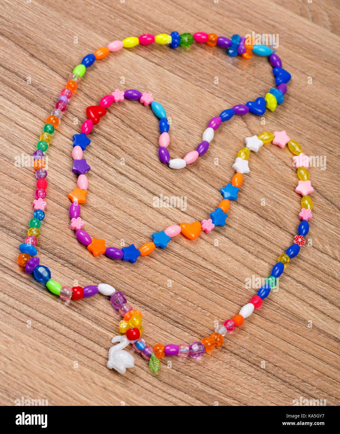 Colorful beaded necklace with a beautiful handcrafted Stock Photo