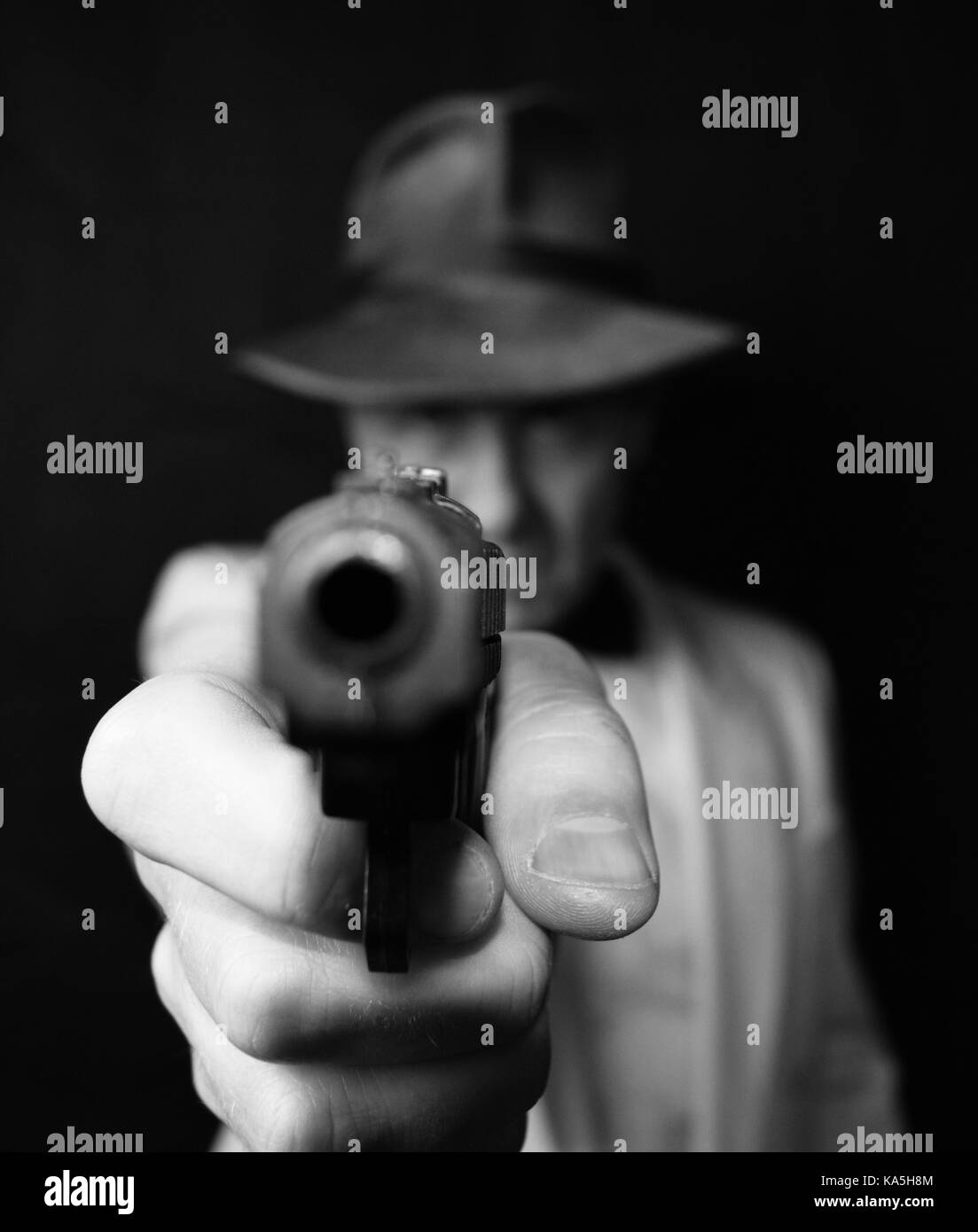 Film Noir Detective Stock Photo