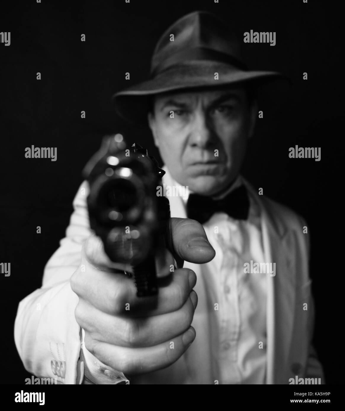 Film Noir Detective Stock Photo