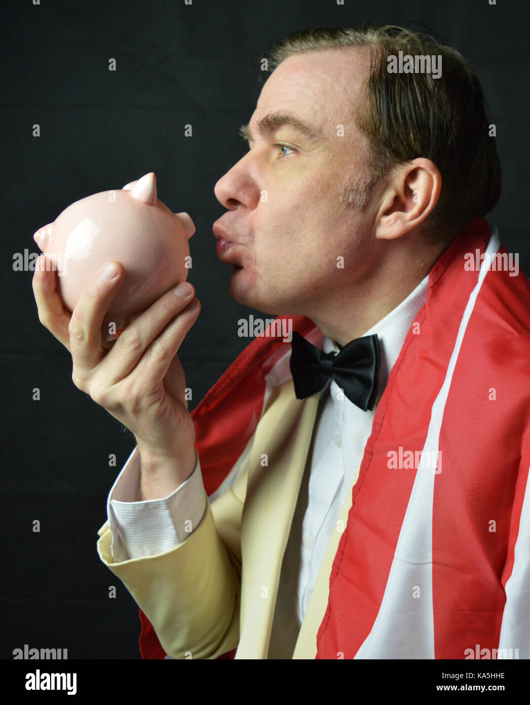 American Politician with flag Stock Photo