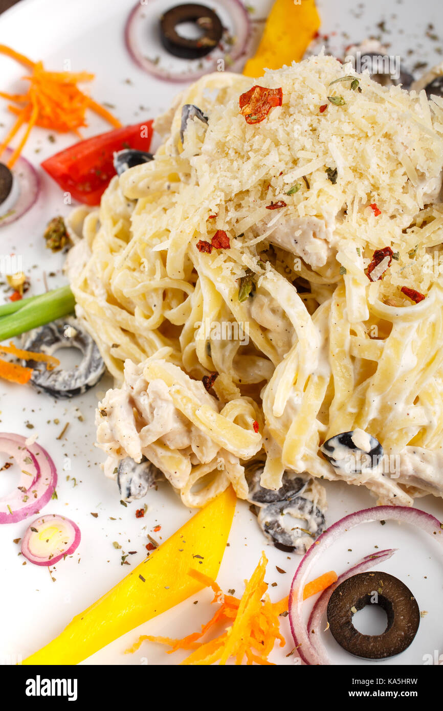 food concept Alfredo pasta Stock Photo Alamy