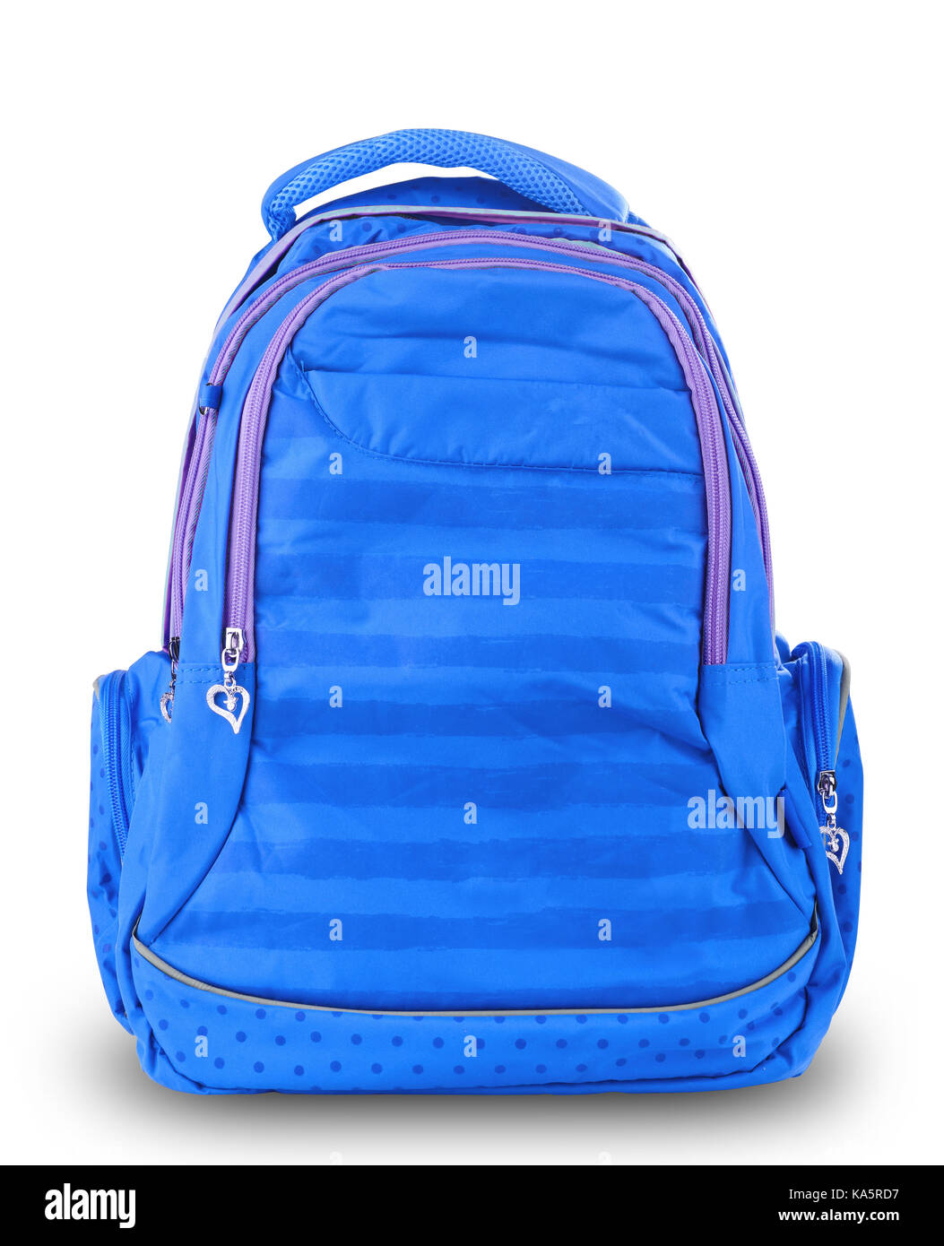 Blue school backpack isolated Stock Photo Alamy
