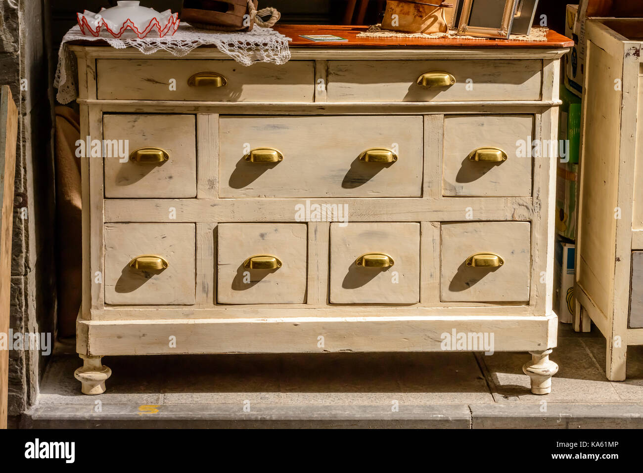 Sun Shines On Old Chest Of Drawers On Sale In Bric A Brac Antiques