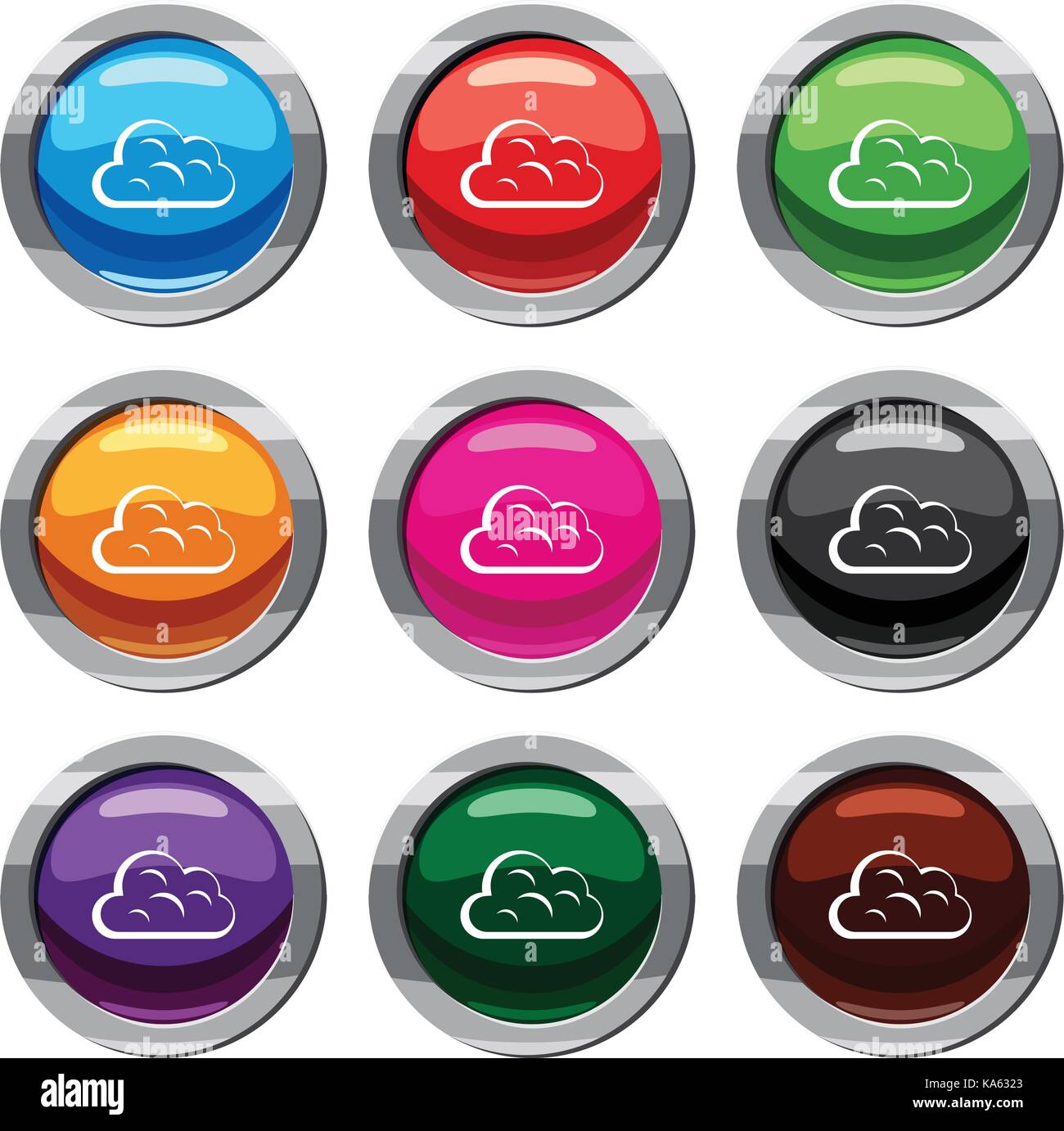 Big cloud set 9 collection Stock Vector Image & Art - Alamy