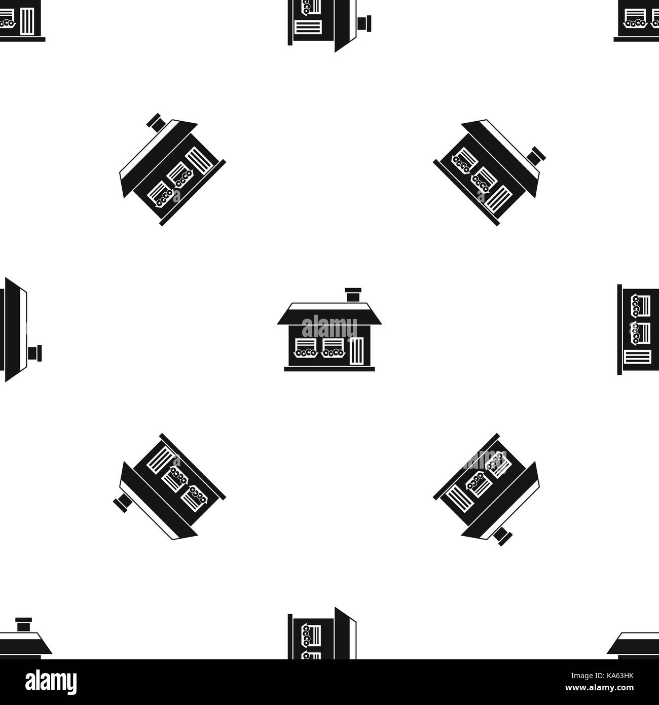 One storey house with two windows pattern seamless black Stock Vector ...