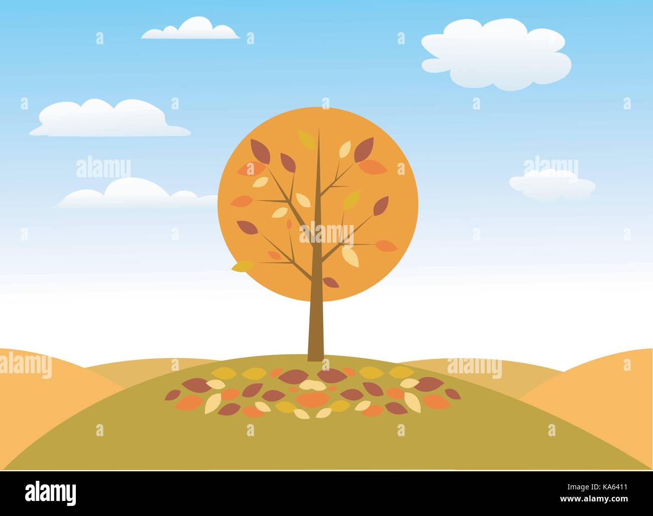 autumn tree vector illustration Stock Vector Image & Art - Alamy