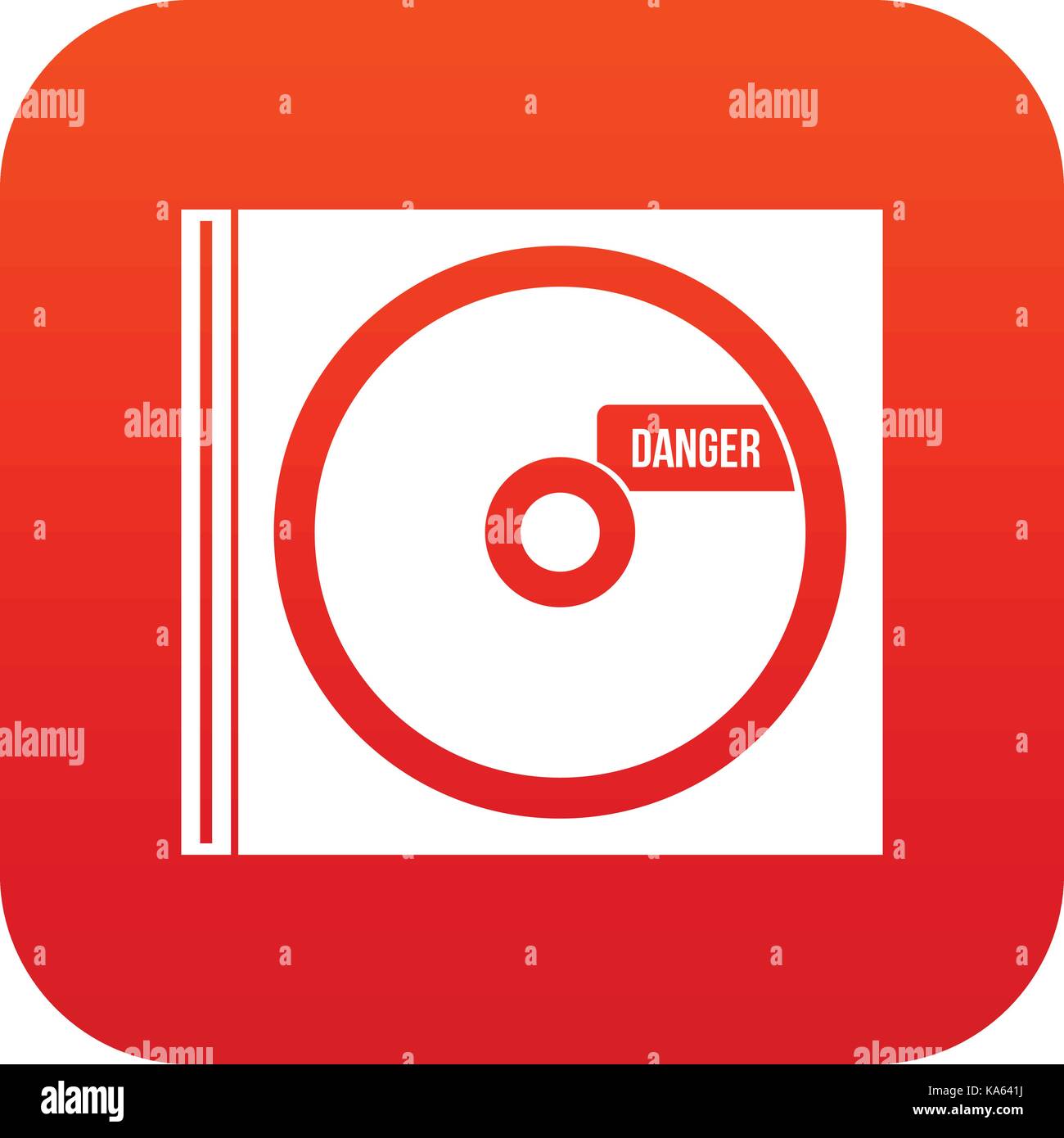 CD with danger lettering icon digital red Stock Vector Image & Art - Alamy