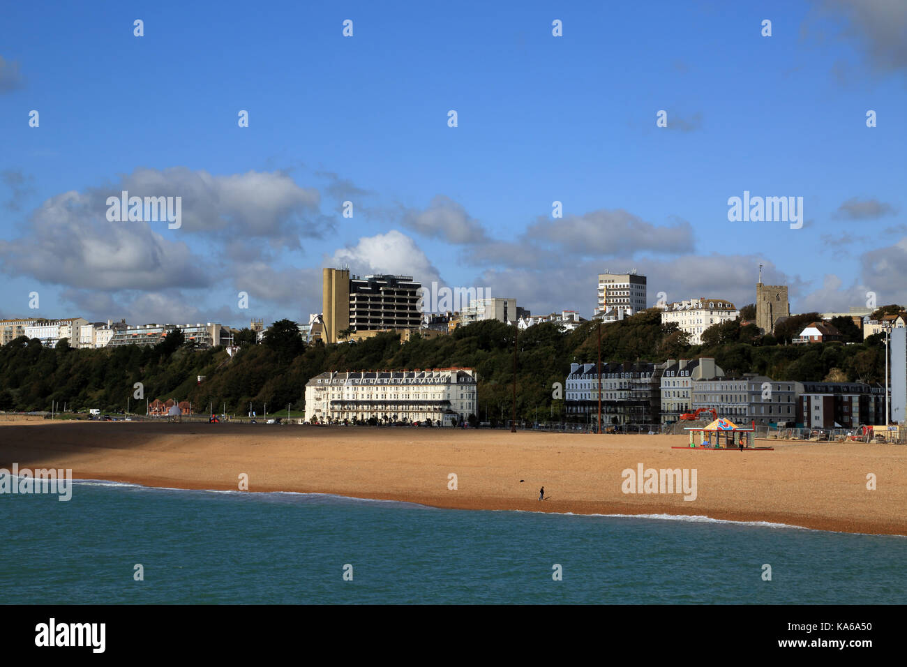 View of the beach and Marine Parade from the Harbour Arm, Folkestone