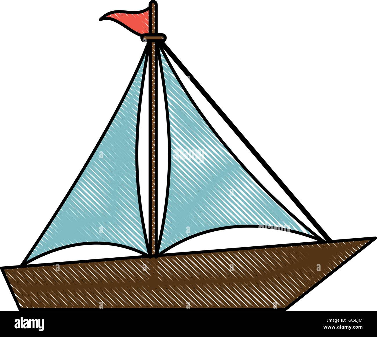 Sailboat Surf Drawing Stock Vector Image Art Alamy
