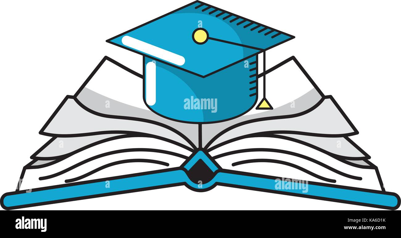 cap graduation over open book Stock Vector Image & Art - Alamy