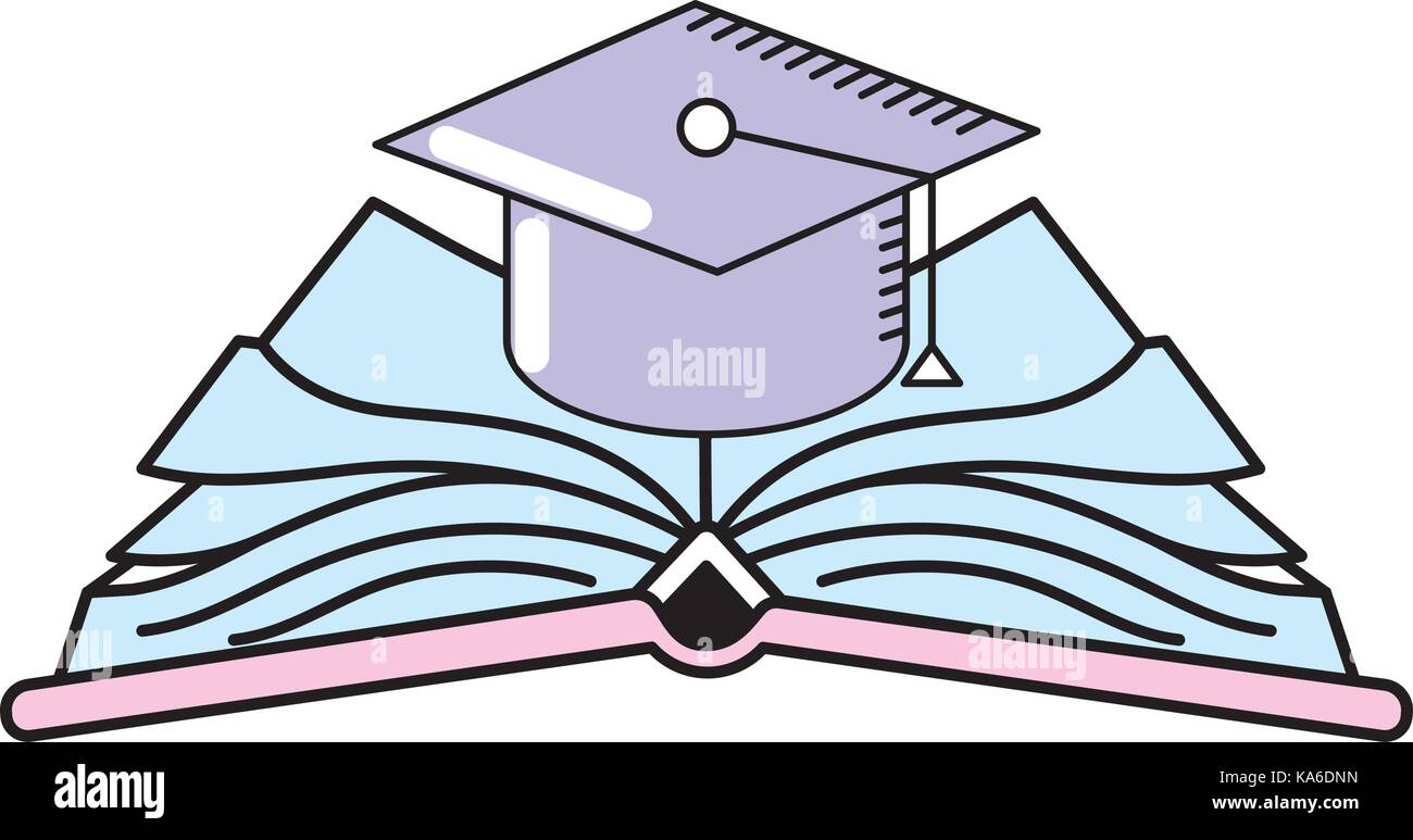 cap graduation over open book Stock Vector Image & Art - Alamy